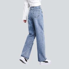 Be the trendsetter of 2023 with our light blue faded women's jeans!This streetwear-style inspired design from our Spring-Summer Collection is perfect for any occasion. Crafted from premium quality denim. these wide-leg. high-waist jeans feature a zipper & button closure for ultimate comfort and trend.Distinctive Features: Street Style: Stand out from the crowd with this trendy-forward style. perfect for any non-formal or formal occasion. Bleached Denim: The light blue bleaching brings out a uniq High Waist Medium Wash Flare Jeans For Streetwear, Faded High Waist Baggy Flare Jeans, Faded Baggy High Waist Flare Jeans, Trendy High Waist Light Wash Flare Jeans, Trendy Baggy Washed Blue Flare Jeans, Light Wash Mid-rise Flare Jeans For Streetwear, Mid-rise Light Wash Flare Jeans For Streetwear, Trendy High Waist Washed Blue Jeans, Trendy Washed Blue Straight Leg Jeans