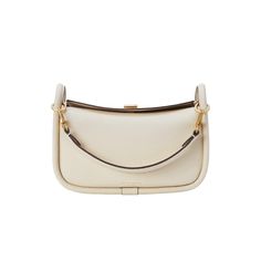 Coconut Shoulder Bag - Verafied New York Luxury Beige Crossbody Baguette Bag, Luxury Beige Baguette Bag With Detachable Strap, Luxury Everyday Crossbody Baguette Bag, Chic Everyday Bag Strap With Leather Handles, Luxury Baguette Clutch For Everyday Use, Luxury Crossbody Baguette Bag For Everyday Use, Luxury Clutch Baguette Bag For Everyday Use, Chic Removable Pouch Rectangular Bag Strap, Chic Bag Strap With Leather Handles For Daily Use