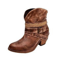 Corral Women's Cognac Mixed Straps Round Toe Ankle Boot - PB018 Rustic Brown Boots For Country Events, Western Booties With Stacked Heel And Round Toe, Western High Ankle Martin Boots For Winter, Fall Ankle Boot Booties For Rodeo, Rugged Ankle-high Boots For Fall, Rugged Brown Mid-calf Boots For Fall, Western Ankle-high Booties With Stacked Heel, Stacked Heel Ankle Boots For Ranch, Country Style Ankle Moto Boots For Ranch