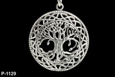 This one of a kind Tree of Life design pendant has been handmade of 925 Sterling Silver in our own workshop. The tree is seen as a sacred symbol, which carries significant meanings in both religious and spiritual philosophies. The Tree of Life also has strong significance to the Ancient Celts. It represented harmony and balance and was an important symbol in the Celtic culture. The Tree of Life commonly represents the interconnectedness of everything in the universe. It symbolises togetherness a Sterling Silver Tree Of Life Jewelry For Anniversary, Symbolic Tree Of Life Round Pendant Jewelry, White Gold Tree Of Life Jewelry As Gift, Symbolic Silver Tree Of Life Jewelry, Symbolic Silver Jewelry With Tree Of Life, Unique Tree Of Life Round Pendant Jewelry, Symbolic Tree Of Life Sterling Silver Jewelry, Unique Tree Of Life Round Jewelry, Bohemian Silver Jewelry With Tree Of Life