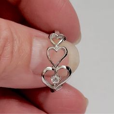 Small Multiple Hearts Sterling Silver Ring, Cz Silver Hearts Ring, Dainty Hearts Ring, Cz Love Ring, Promise Silver Hearts Ring, May Also Be Worn As A Midi Ring, Or As A Thumb Ring, 925 Stamped. Perfect Gift Idea For Any Occasion: Birthday, Anniversary, Engagement, Graduation, Bridesmaid, Mother’s Day, Valentine’s Day, Christmas, Promise. Your Purchase Includes A Gift Box. Let Us Know If This Is A Gift And We Can Ship Directly To The Recipient And Include A Personalized Note. We Greatly Apprecia Valentine's Day Dainty Cubic Zirconia Rings, Cubic Zirconia Heart-shaped Promise Ring, Diamond White Cubic Zirconia Heart Ring For Valentine's Day, Cubic Zirconia Crystal Ring For Valentine's Anniversary, Valentine's Day Anniversary Cubic Zirconia Crystal Ring, Double Heart Ring With Heart Charm For Promise, Heart Shaped Promise Ring With Diamond Accents, Heart-shaped Promise Ring With Diamond Accents, Double Heart Cubic Zirconia Rings With Diamond Accents