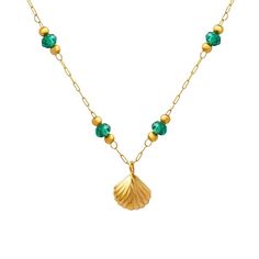 Elegant Oceanic Charm: Gold Plated Waterdrop Sea Shell & Green Bead Necklace Embody the serene beauty of the ocean with this captivating Gold Plated Waterdrop Sea Shell & Green Bead Necklace. Combining natural elegance with luxurious sophistication, this stunning piece is perfect for beach lovers and coastal chic enthusiasts. Make a splash with this captivating Gold Plated Waterdrop Sea Shell & Green Bead Necklace, embracing the ocean's beauty and sophistication. Design & Features: - Delicate go Party Accessories Jewelry, Pearl Diamond Jewelry, Ocean Inspired Jewelry, Romantic Necklace, Green Beaded Necklace, Vintage Inspired Jewelry, Choker Pendant, Pearl Jewelry Necklace, Stone Beaded Necklace