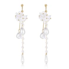 PRICES MAY VARY. Elegantly Designed Floral Earrings: With their white-pressed flower drop design and golden stud accents, make them the perfect addition to your jewelry collection. Comfortable and Lightweight: Weighing in at just 11g, these dangle earrings are incredibly lightweight and comfortable to wear all day. Size:10.3 x 2.5 cm. Hypoallergenic and Lead-Free: Crafted with sensitive ears in mind, these earrings are hypoallergenic and lead-free. No need to worry about any nickel-related aller Peach Blossom Flower, Light Weight Jewelry, Peach Blossom, Hypoallergenic Jewelry, Peach Blossoms, Dangling Earrings, Flower Earrings Studs, Flower Studs, Blossom Flower