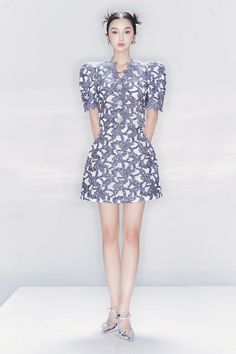 Wisteria A-line Illusion Neck Denim Ankle Length Dress | MEAN BLVD Elegant Spring Lace Dress For Gala, Elegant Lace Dress For Spring Gala, Short Sleeve Midi Dress For Spring Gala, Elegant Spring Gala Lace Dress, Chic Spring Lace Dress For Gala, Chic Spring Gala Lace Dress, Feminine Lace Dress For Spring Gala, Feminine Spring Lace Dress For Gala, Elegant Spring Lace Dress Fit And Flare