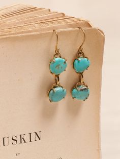 Turquoise Dangle Earrings, Elegant Handmade Turquoise Earrings, Turquoise Patina Dangle Earrings, Turquoise Dangle Earrings With Ocean-inspired Style, Elegant Turquoise Gold-plated Earrings, Nature-inspired Turquoise Dangle Earrings, Crochet Mat, October Fashion, Natural Turquoise Stone