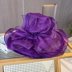 Category:Fascinators,Hats,Headwear; Embellishment:Flower,Pure Color,Tulle; Gender:Women's; Quantity:1 PC; Theme:Vintage Theme,Head,Fashion,Birthday,Holiday,Classic Theme,Beach Theme,Wedding; Style:Vintage,Elegant; Hats Category:Sun Hat,Veil Hat,Floppy Hat,Bucket Hat; Occasion:Holiday,Casual; Material:Organza; Front page:WE; Shipping Weight:0.13; Listing Date:05/07/2024; Head Circumference: Luxury Elegant Lavender Fascinator, Luxury Fitted Purple Fascinator, Luxury Purple Mini Hats For Races, Spring Party Bucket Hat With Curved Brim, Wide Brim Bucket Hat For Spring Party, Purple Wide Brim Bucket Hat, Spring Party Bucket Hat With Short Brim, Adjustable Purple Bucket Hat For Spring, Spring Party Bucket Hat