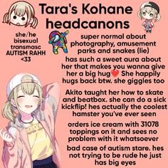 an anime poster with the caption for tara's kohane headbands