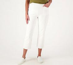 These pull-on style pants with a stylish tab detail boast plenty of comfortable stretch and a trendy crop cut so you can keep cozy and cute in warmer weather. From Susan Graver. Stretch Cropped Leg Pants With Pull-on Style, Fall Cropped Leg Pull-on Style Pants, Fall Cropped Leg Pull-on Pants, Fall Cropped Leg Pants With Pull-on Style, Pull-on Style Comfort Stretch Cropped Pants, Pull-on Comfort Stretch Cropped Pants, Comfort Stretch Cropped Leg Pull-on Pants, Comfort Stretch Cropped Pants With Pull-on Style, Comfort Stretch Pull-on Cropped Pants