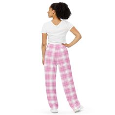 Get the comfort of pajamas in this stylish pair of wide-leg pants. With the adjustable waist and stretchy fabric, it’s like your favorite sweatpants but better. • Relaxed unisex fit • Practical side pockets • Elastic waistband with a white drawstring • Can be worn on the waist or on the hips • Premium knit mid-weight jersey fabric • 95% polyester, 5% elastane (fabric composition may vary by 1%) • Fabric weight: 6.19 oz/yd2 (210 g/m2) (weight may vary by 5%)Size guide WAIST (inches) HIPS (inches) Gender Neutral Outfits, Wide Leg Lounge Pants, Gingham Pants, Pinup Couture, Brunch With Friends, Pink Gingham, Neutral Outfit, Elastane Fabric, Clothing Essentials