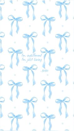 blue ribbon and bow on white background with the words i'm indifferent in just library