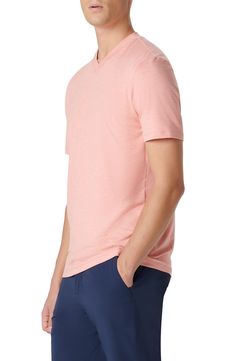 Every closet craves this endlessly wearable V-neck T-shirt featuring four-way stretch and sun protection so you can enjoy the outdoors longer. 28" length; 42" chest V-neck Short sleeves UPF 50+ sun protection 88% polyester, 12% spandex Machine wash, dry flat Imported Casual Go-dry T-shirt For Summer, Summer Athleisure Tops For Golf, Summer Athleisure Golf Tops, Pink Tops For Summer Golf, Summer V-neck Athleisure T-shirt, Summer Crew Neck Top With 4-way Stretch, Casual V-neck Top With 4-way Stretch, Casual Short Sleeve Tops With Upf 50+, Sporty Short Sleeve Tops With Upf 50+