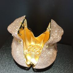 Crystal Money Bag Diamond Clutch Bag – The Fashion Doll House Chic Metal Bag For Party, Chic Metal Party Bag, Glamorous Gold Bag With Chain, Luxury Metal Bags As Gifts, Elegant Metal Chain Bags, Luxury Metal Bag As Gift, Evening Bag With Gold Chain, Gold Luxury Evening Bag With Chain Strap, Elegant Handheld Evening Bag With Chain