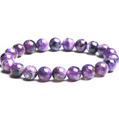 Wrap yourself in the soothing power of Charoite with this unisex gemstone bracelet! Enjoy the calming Reiki energy of these healing beads, and bask in the dazzling beauty of this unique bracelet! Give yourself a dose of healing and relaxation; you deserve it! Healing Beads, Reiki Energy, Unique Bracelets, You Deserve It, Bracelet Collection, Reiki Healing, Gemstone Healing, Jewelry Pouch, Gemstone Bracelet