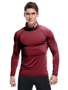 Sizing: True to size Material composition: 86% Polyester, 14% Elastane/Spandex Clothing type: H Material: Polyester Pattern: Letter Fabric elasticity: Slight elasticity Season: Four Seasons Weaving type: Knit Style: Leisure Weight: 350 g Pocket: No-back-pocket Discover the latest Men's high-neck high-elastic tight sports long-sleeved T-shirt, crafted with 86% Polyester and 14% Elastane for ultimate comfort and flexibility. This stylish and form-fitting top is perfect for workouts, sports activit Neck Compression, Party Dresses Night, Compression Top, Sports Shirt, Knit Style, Athletic Top, High Neck Long Sleeve, Christian Clothing, Sleek Look