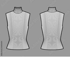 Blouse Drawing, Turtle Neck Shirt, Mock Neck Shirt, Rib Sweater, Turtle Neck Crop Top, Sleeveless Jumper, Ribbed Shirt, Fashion Illustration Dresses, Turtleneck Shirt