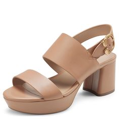 PRICES MAY VARY. Genuine Leather Features a platform heel Adjustable ankle strap buckle closure Diamond pattern sole disperses friction away from the foot Ideal for evening attire Leather Heels Sandals, Refined Style, Heeled Sandal, Shoe Carnival, Platform Heel, Unique Diamonds, Dress Sandals, Block Heels Sandal, Medium Brown