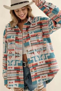 Women's Jacket Aztec Tribal Patttern Lapel Long Sleeve Oversize Geometric Loose Shirt Jacket Shacket Casual Fall Outerwear With Geometric Pattern, Casual Long Sleeve Outerwear With Geometric Pattern, Casual Spring Outerwear With Geometric Pattern, Multicolor Tops With Pockets For Fall, Patterned Patchwork Outerwear For Fall, Oversized Bohemian Outerwear With Pockets, Bohemian Printed Winter Outerwear, Casual Long Sleeve Printed Outerwear, Printed Long Sleeve Outerwear For Fall