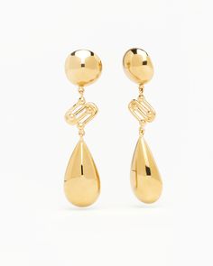 Jalia Earrings Gold Modern Elegant Earrings For Evening, Party Drop Linear Earrings, Elegant Metal Linear Earrings For Evening, Evening Drop Earrings With Polished Finish, Luxury Drop Earrings For Formal Occasions, Modern Teardrop Clip-on Earrings For Formal Occasions, Chic Teardrop Clip-on Earrings For Party, Modern Chandelier Earrings For Formal Occasions, Modern Formal Chandelier Earrings