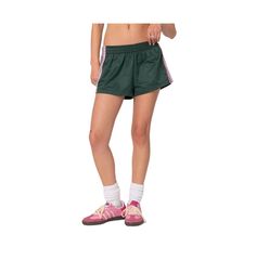 in stock Green Nylon Athletic Shorts Short Leg, Green Sports Shorts With Elastic Waistband, Green Nylon Athletic Shorts Athleisure, Green Nylon Athletic Shorts In Athleisure Style, Green Nylon Athletic Shorts For Athleisure, Sporty Green Athletic Shorts For Spring, Fitted Green Nylon Athletic Shorts, Green Sports Bottoms With Elastic Waistband, Sporty Fitted Green Bottoms