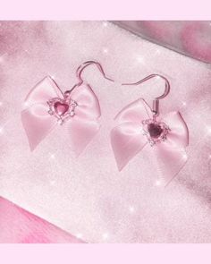 🎀Set of Pink satin bow earrings🎀  ✨🪝hooks made with authentic 925 gold plated sterling silver, nickel free  💕Hypoallergenic💕 safe for sensitive ears Can be made with or without gems 💎  💖Heart or round pink rhinestones/gems or no gems at all!  *Plz specify in order notes @ checkout!  🎀Bow measurements🎀: width 1.2in length 1.2in Handmade with 💕 💕comes with a pink velvet jewelry box for storage and safekeeping of your jewels! ✨I DON'T ACCEPT RETURNS, EXCHANGES, OR CANCELLATIONS!  Please contact me if you have any problems with your order. Pink Ribbon Jewelry As Gift, Pink Ribbon Jewelry Gift, Pink Ribbon Jewelry For Gifts, Pink Kawaii Jewelry For Valentine's Day, Kawaii Pink Jewelry For Valentine's Day, Pink Bow Earrings In Cute Style, Cute Pink Earrings With Pink Bow, Pink Party Jewelry With Butterfly Knot Detail, Pink Party Jewelry With Butterfly Knot