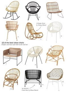 the different types of chairs that are available in various sizes and colors, including one for each