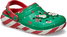 Cozy up this holiday season with the Mickey Mouse Holiday Lined Clog. This festive style features a cheerful Christmas print on the upper topped with 6 exclusive Jibbitz™ charms. Snuggle up with a soft, fuzzy interior lining that makes these shoes the perfect pick for staying in by the fire or going out holiday shopping.  Mickey Mouse Holiday Lined Clog Details:    The legendary Classic Clog, now with a warm, fuzzy liner   Mickey Mouse festive printed upper   6 exclusive Jibbitz™ charms   Incred Wip Bag, Minnie Y Mickey Mouse, Crocs Jibbitz, Men's Beanies, Film Disney, Mickey Christmas, Mickey Y Minnie, Crocs Classic Clogs, Clog Slippers