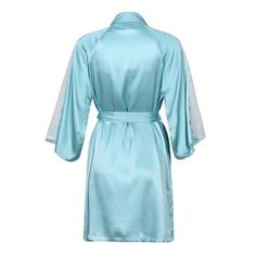 Two-piece style with silp dress, matching lace to decorate Self-tie closure Silky look and feel makes this robe extra cozy and luxurious Rosdorf Park Size: S, Color: Blue | Rosdorf Park Basma Silk Sateen Girl / Woman+ Above Knee Bathrobe w / Pockets 50.0 W in Blue | Wayfair Spring Sleepwear With Lace Patchwork, Spring Lace Patchwork Sleepwear, Elegant Light Blue Summer Sleepwear, Fitted Robe For Wedding Night In Spring, Elegant Summer Robe With Lace Trim, Elegant Summer Lace Robe, Light Blue Sleepwear For Wedding Night In Spring, Spring Satin Robe With Lace Trim, Light Blue Fitted Sleepwear For Spring