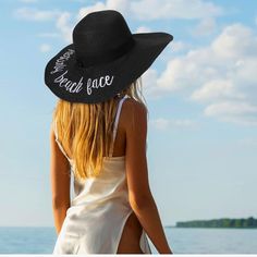 Resting Beach Face Beach Hat Color: Black Never Worn, Perfect Condition. Smoke-Free, Pet-Free Home. Black Bucket Straw Hat For Beach Season, Black Brimmed Hat For Sunbathing, Black Bucket Sun Hat For Beach Season, Black Adjustable Hat For Sunbathing, Black Bucket Hat For Beach Season, Black Wide Brim Sun Hat For Sunbathing, Black Summer Hats For Day Out, Black Fedora Hats For Beach Season, Black Fedora Straw Hat For Vacation