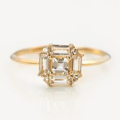 14k Vintage Inspired Art Deco Engagement Ring | Local Eclectic – local eclectic Local Eclectic Ring, Square Art Deco Engagement Ring, October Birthstone Engagement Ring, 1920s Rings, Art Deco Emerald Cut Engagement Ring, Alternative Engagement Rings Vintage, Red Sapphire Ring, Gold Vintage Rings, Art Deco Engagement Ring Vintage