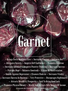 Crystals Correspondence, Crystal Correspondences, Magickal Correspondences, Grounding Crystals, Garnet Crystal, Higher Learning, Psychic Powers, Physical Beauty