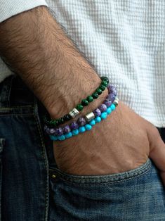 Smooth charoite beads are strung together with a brushed Anzie closure on a stretchy cord. It easy and comfortable to wear. This bohemian bracelet can be stacked worn alone dressed up or worn casually. Beads measure 8mm in diameter Elegant Turquoise Beaded Bracelets With 8mm Beads, Spiritual Rondelle Beaded Bracelet With Spacer Beads, Spiritual Turquoise Beaded Bracelets With Polished Beads, Turquoise Spiritual Round Bracelets, Spiritual Turquoise Bracelets With Polished Beads, Spiritual Turquoise Round Bracelets, Adjustable Turquoise Bracelet With Polished Beads, Turquoise Bracelet With Polished Beads As Gift, Elegant Turquoise Bracelets With Large Beads