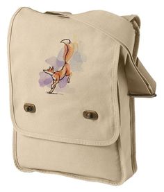 Fox design in a Watercolor-style washes of color embroidered on canvas field bag.AUTHENTIC PIGMENT FIELD BAG• 100% cotton canvas• Heavy enzyme-washed• Cotton webbing straps• Front flap with antique brass turn-buckles• Inside hanging zippered pocketSize:One Size12"W x 16"H x 3 1/2"D.Design Size is4.84"(w) x 6.54"(h)***Colors of thread in embroidery design, along with material the design is one, may very slightly due to computer screen color variations and possible changes in dye lots. The design Beige Canvas Shoulder Bag With Embroidered Logo, Canvas Tote Shoulder Bag With Embroidered Logo, Canvas Shoulder Bag With Embroidered Logo, Beige Canvas Bag With Embroidered Logo, Embroidered Cotton Shoulder Bag For School, Casual Embroidered Canvas Bag For School, Daily Canvas Shoulder Bag With Embroidered Logo, Canvas Shoulder Bag With Embroidered Logo For Daily Use, Daily Use Canvas Shoulder Bag With Embroidered Logo