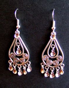 Karin-Antique Silver Teardrop Filigree Norwegian Solje Earrings with Silver Drops, .925 Sterling Sil Traditional Silver Drop Jewelry, Traditional Nickel-free Sterling Silver Teardrop Earrings, Handmade Ornate Teardrop Earrings, Traditional Teardrop Earrings As A Gift, Traditional Teardrop Earrings For Gift, Traditional Handmade Silver Teardrop Earrings, Traditional Sterling Silver Drop Jewelry, Handmade Traditional Silver Teardrop Earrings, Ornate Sterling Silver Teardrop Filigree Earrings