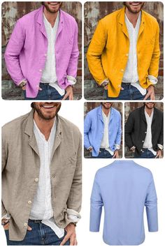 oppomobi™-Men's Daily Casual Loose Cotton Linen Coat-Buy 2 Free Shipping Buy Coats, Linen Coat, Goddess Necklace, Pictures To Paint, British Indian, Cotton Linen, Paint, Free Shipping