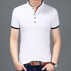 Our Casual Polo Shirt is made from Cotton and Spandex, this is a great everyday wear that is comfortable and breathable. It is slim fit and goes well with most jeans. Choose from our classic polo colors to match your style! Perfect Fit Guarantee You only need to provide us with your height weight and collar size and we will do the measurements to give you the shirt that fits you the most. Before Tailoring a shirt, we will contact you with our measurements and reassure with you. If you are not 10 Solid Cotton Slim Fit T-shirt, Stretch Cotton Polo Shirt For Summer, Summer Stretch Cotton Polo Shirt, Casual White Stretch Polo Shirt, Slim Fit White Cotton Polo Shirt, Fitted Polo Shirt With Casual Collar, Casual Stretch Cotton Polo Shirt, Casual Slim Fit Polo Collar Tops, Casual Slim Fit Tops With Polo Collar