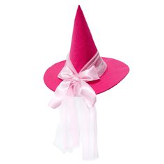 a pink hat with a bow tied around it