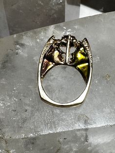 "Two face ring size 7 faces bridge  sterling silver unknown metals over sterling silver   I leave the rings unpolished until I sell .. If the buyer wants the ring polished I will then polish the ring as some people like the patina....   Size 7 Weight 14.5g Length.  3/8\" Width   5/8\" Back on the band  3/16\" Free Shipping & Free Postal Insurance  Delivered in a Gift Box  Free First Class shipping and postal insurance is included. If you want to upgrade to priority kindly pay an additional fee to do so.  This is recommended if you would like to have your package delivered faster than first class which has slowed down" Unique 14k Gold Rings With Lost Wax Casting, Antique Silver Jewelry Marquise Cut, Antique Silver Marquise Cut Jewelry, Antique Silver Jewelry With Marquise Cut, Antique Marquise Cut Silver Jewelry, Unique Yellow Gold Diamond Ring In Sterling Silver, Collectible Sterling Silver Yellow Gold Rings, Silver Hallmarked Marquise Cut Jewelry, Unique Engraved Ring With Lost Wax Casting For Collectors