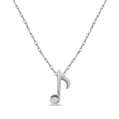 Product Summary Main Stone: Diamond Approx. Carat Weight: .03cttw Stone Cut: Round Metal Choice: 14k White Gold Weight: 1 Gram Dimensions: 13mm Musical Note Jewelry, Amethyst Aesthetic, Music Note Necklace, Small Necklace, Musical Note, Music Note, Gold Gift, Stone Cuts, Chain Pendant