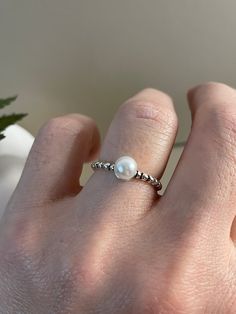 Silver Beaded Bead Ring, Silver Pearl Ring, gift for her, Dainty Silver Ring for Women, Thumb Adjustable Ring, Open Boho Ring If you need any help, please send us a message. Elegant Beaded Rings For Anniversary, Dainty Pearl White Ring As A Gift, Elegant Adjustable Pearl Ring, Adjustable Pearl White Pearl Ring As A Gift, Dainty Hypoallergenic Rings With Round Beads, Dainty Hypoallergenic Beaded Rings, Adjustable Ring With Silver Beads, Elegant Beaded Promise Ring, White Beaded Wedding Rings