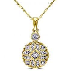 Vintage, Pave Set Diamond Pendant Necklace 14k Yellow Gold 0.12ct - DE28 Gold Diamond Heart Necklace, Beautiful Diamond Necklace, Bracelet Cartier, Solitaire Diamond Pendant, Vintage Pendant Necklace, Fancy Necklace, Fashion Pendant, Heart Necklace Diamond, Heart Shaped Necklace