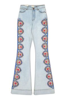 Trendy Wide Leg Flare Jeans For Festival, Trendy Wide-leg Flare Jeans For Festivals, Bohemian Denim Blue Jeans For Spring, Spring Bohemian Wide Leg Flare Jeans, Fitted Bohemian Flares For Spring, Wide Leg Summer Festival Jeans, Bohemian Style Denim Blue Jeans For Summer, Blue Flare Jeans For Festival, Wide Leg Jeans For Summer Festivals