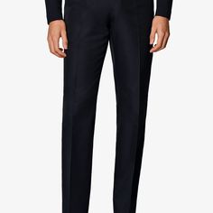 An all-occasion pair in a versatile navy shade, these Milano pants up the comfort with their roomier regular fit tailoring and high-rise waist. Slim Fit Full Length Bottoms With Belt Loops, Slim Fit Tapered Leg Bottoms With Belt Loops, Slim Fit Full-length Bottoms With Welt Pockets, Slim Fit Full Length Bottoms With Welt Pockets, Slim Fit Straight Pants With Welt Pockets, Tailored Long Pants With Pockets, Slim Fit High-waisted Pants With Welt Pockets, Business Casual Work Pants With Five Pockets, Elegant Wide-leg Pants With Five Pockets