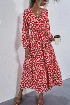 US$ 30.35 - Ladies Autumn Printed Beach Dress 2020 Casual V Neck Long Sleeve Belt Women Dresses Winter Elegant Vintage Midi Party Dress - www.streetally.com Non-stretch Long Sleeve Maxi Beach Dress, Non-stretch Long Sleeve Maxi Dress For Beach, Non-stretch Maxi Dress For Spring Beach Occasions, Spring Beach Maxi Dress Non-stretch, Spring Beach Non-stretch Maxi Dress, Fitted Long Sleeve Midi Dress For Beach Season, Non-stretch Maxi Dress For Vacation Beach Season, Non-stretch Maxi Dress For Beach Vacation, Non-stretch Strapless Maxi Dress For Beach Vacation