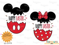 two mickey mouse ears with the words happy easter and happy father's day