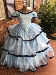 Dress of the Day**Today Only $229**waist of 34 inches at CumberlandRiverSutlery.com Ball Gown Blue, Vivian Leigh, Blue Organza, Gown Blue, Flounced Dress, Gone With The Wind, Inazuma Eleven