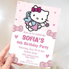 Editable Hello Kitty invitation template featuring vibrant colors and playful design elements Hello Kitty Invitation Card Aesthetic, Birthday Invitation Card Template Hello Kitty, Hello Kitty Invitation Card Editable, Cute Hello Kitty Invitation, Hello Kitty Birthday Invitation, Invitation Card Design Birthday Hello Kitty, Wallpaper Invitation, Hello Kitty Invitation Card, Hello Kitty Birthday Invitations