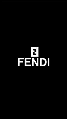 the logo for fendi is shown on a black background