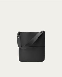 Tall Tote Black – Freja New York Modern Rectangular Bucket Bag For On-the-go, Modern Bucket Bag With Leather Handles For On-the-go, Modern Bucket Bag With Adjustable Strap For Everyday Use, Minimalist Bucket Bag With Removable Pouch For Work, Minimalist Rectangular Bucket Bag For Work, Modern Bucket Bag For Work, Modern Bucket Bag For Workwear, Functional Shoulder Bag With Leather Handles For Work, Modern Business Crossbody Bucket Bag