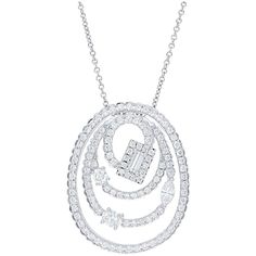 Sofer Jewelry - Pave Diamond Oval With Multi Diamond Pendant in 18K White Gold Luxury Oval Diamond Cut Necklace, Luxury Platinum Oval Necklace, Luxury Oval Platinum Necklaces, Luxury Oval Platinum Necklace, White Gold Oval Diamond Necklace With Pave Setting, White Gold Diamond Necklace With Pave Setting, Luxury Oval Platinum Jewelry, Luxury Oval Diamond Necklace For Formal Occasions, Oval Diamond Necklace With Polished Finish