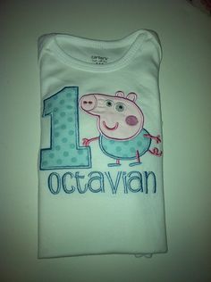 a one year old birthday shirt with peppa the pig on it